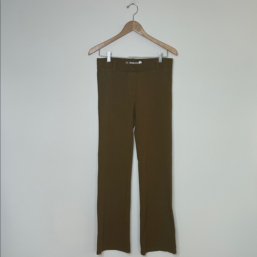 Betabrand Olive Straight-Leg‎ Trousers